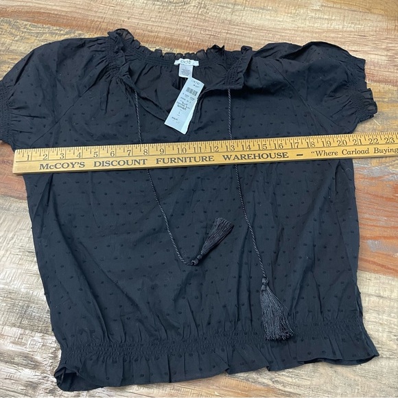 NWT Cache Swiss Dot women’s shirt Blouse in Black Size L 100% cotton - Picture 7 of 11